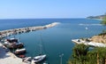 View of old port in Limenaria, Thassos island, Greece