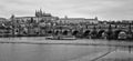 View of old Prague, Charles Bridge and St. Vitus Cathedral Royalty Free Stock Photo