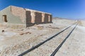 View of the old railway station on the desert Royalty Free Stock Photo