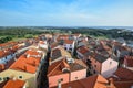 View on old red roofs of small Croatian town Vrsar, Croatia Royalty Free Stock Photo