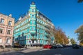 View of the old residential building at the Volodymyrska street in Kyiv, Ukraine