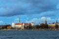 view of Old Riga across the Daugava River, view of Riga Castle - residence of the President of Latvia 1