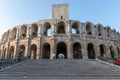 View on old Roman Arena in ancient french town Arles, touristic destnation with Roman ruines, Bouches-du-Rhone, France Royalty Free Stock Photo