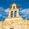 Storks nesting on a church in Zamora, Spain