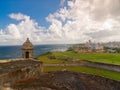view of old san juan and downtown puerto rico from castillo san cristobal Royalty Free Stock Photo