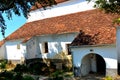 View of the old saxon evanghelic church in Halmeag Transylvania Royalty Free Stock Photo