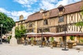 View at the Old Statue of Cyrano in the streets of Bergerac in France Royalty Free Stock Photo