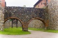 View on old stone fortress of Trakai Island Castle, Lithuania. Royalty Free Stock Photo