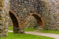 View on old stone fortress of Trakai Island Castle, Lithuania Royalty Free Stock Photo