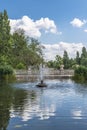 View of an old stone fountain in Hyde Park, London Royalty Free Stock Photo