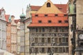 View of an old street in the center of Prague, Czech Republic. Royalty Free Stock Photo