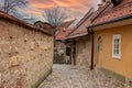 view of an old street in the city of Ptuj Slovenia Royalty Free Stock Photo