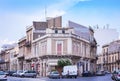 View of old street, facades of ancient buildings in Ortygia Ortigia Island, Syracuse, Sicily, Italy, traditional architecture Royalty Free Stock Photo