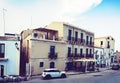 View of old street, facades of ancient buildings in seafront of Ortygia Ortigia Island, Syracuse Siracusa, Sicily, Italy Royalty Free Stock Photo