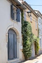 View on old streets, fort walls and houses in ancient french town Aigues-Mortes, touristic destination with square fortress, Gard Royalty Free Stock Photo