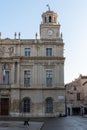 View on old streets and houses in ancient french town Arles, touristic destination with Roman ruines, Bouches-du-Rhone, France Royalty Free Stock Photo