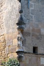 View on old streets, fort walls and houses in ancient french town Aigues-Mortes, touristic destination with square fortress, Gard Royalty Free Stock Photo