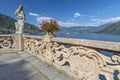 View of old terrace in the park of villa Balbianello, Como lake, Italy Royalty Free Stock Photo