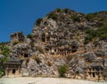 View of old tombs of the ancient city of Myra Royalty Free Stock Photo