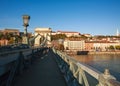 View of old tourist city bridges street building in daytime, Budapest, Hungary, Europe Royalty Free Stock Photo