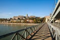 View of old tourist city bridges street building in daytime, Budapest, Hungary, Europe Royalty Free Stock Photo