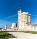 View of the old towers and fort and city walls at La Rochelle harbor