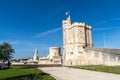 View of the old towers and fort and city walls at La Rochelle harbor
