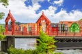 View of the Old Town Bridge in Trondheim, Norway. Royalty Free Stock Photo