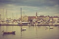 View of the old town of Budva and sea bay in summertime. Montenegro. Royalty Free Stock Photo