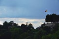 View at Old Town Citta Alta of Bergamo from San Vigilio Hill. Bergamo Royalty Free Stock Photo