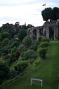 View at Old Town Citta Alta of Bergamo from San Vigilio Hill. Bergamo Royalty Free Stock Photo