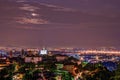 View at Old Town Citta Alta of Bergamo from San Vigilio Hill. Royalty Free Stock Photo