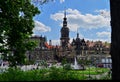 View of old town of Dresden with blue sky