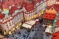 View of old town at evening in Prague.