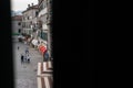 Old Town of Kotor, Montenegro, shot through half-open window shutters