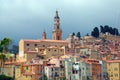 View of old town in Menton. French azure coast