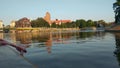 View of the old town in the Odra river, May 15, 2021, Wroclaw, Poland