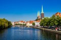 View of the Old Town pier architecture in Lubeck Germany