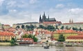 Prague / Czech Republic - 08.09.2016: View of the Old Town of Prague across the river