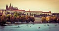 View of old town and Prague castle Royalty Free Stock Photo