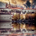 View of old town and Prague castle Royalty Free Stock Photo