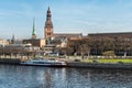 View of Old Town Riga from Daugava river side, Latvia Royalty Free Stock Photo
