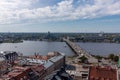 View of Old Town and river Daugava from Saint Peter church, Riga, Latvia Royalty Free Stock Photo