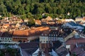 View of the old town of romanian city brasov taken from the white tower. Royalty Free Stock Photo