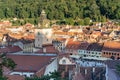 View of the old town of romanian city brasov taken from the white tower. Royalty Free Stock Photo