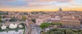 View of old town Rome skyline from Castel Sant`Angelo