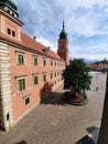 Royal castle warsaw old town sunny day