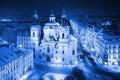 View of Old Town`s Square in Prague in winter time Royalty Free Stock Photo