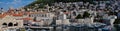 View of the old town from the side of the historic harbor, Dubrovnik, Croatia Royalty Free Stock Photo