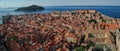 View of the old town from the side of the historic harbor, Dubrovnik, Croatia Royalty Free Stock Photo